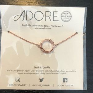 Adore Swarovski rose gold circle bracelet